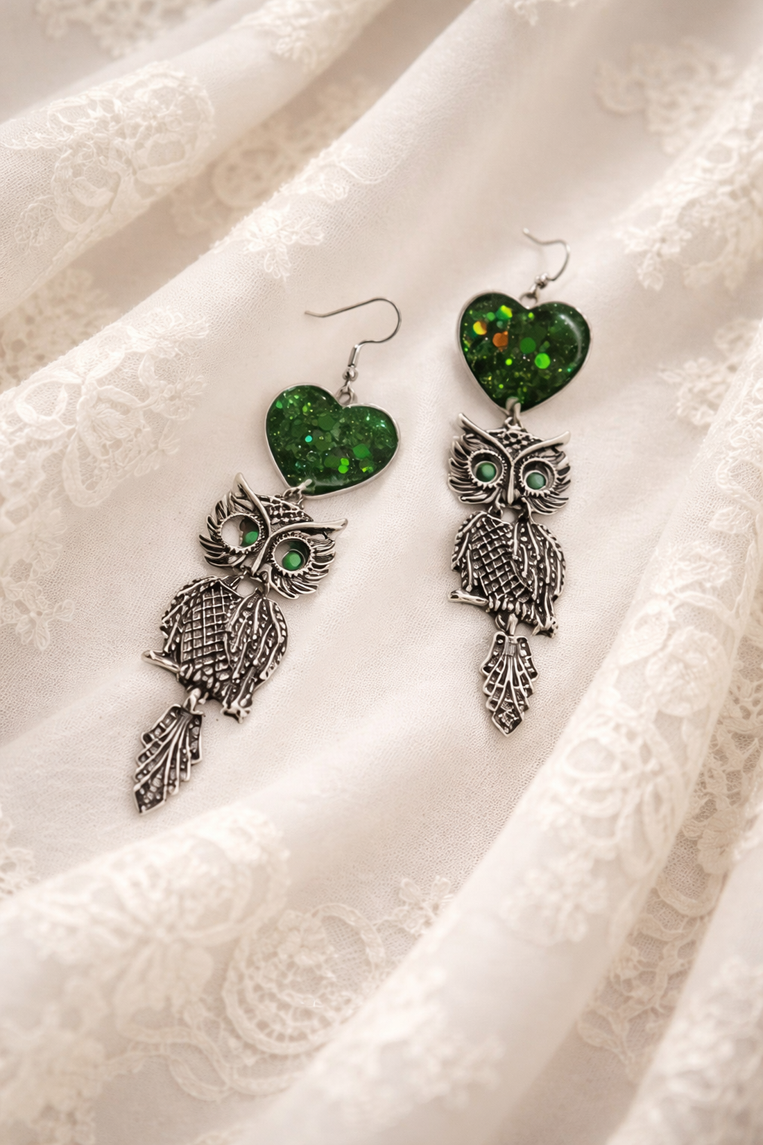 Cercei handmade unicat - bufnita 01998 - bijuterii - cercei - cercei lungi - Artynos.ro