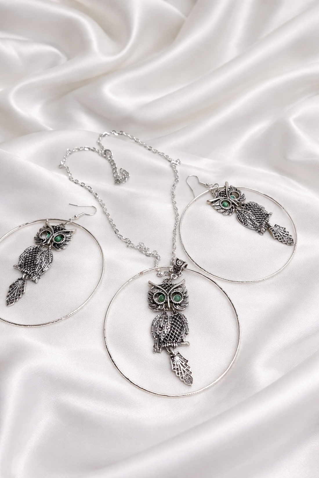 set bijuterii cu bufniță 02004 - bijuterii - seturi de bijuterii - Artynos.ro