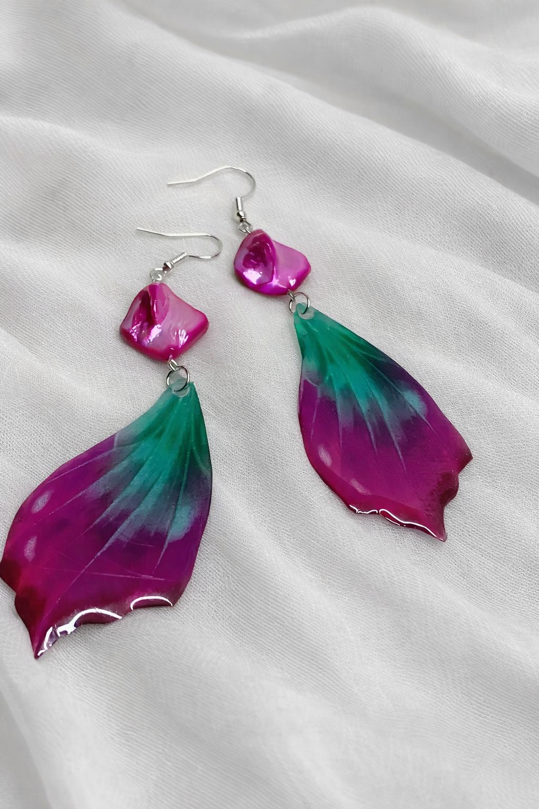 Cercei unicat aripi de fluture 02005 - bijuterii - cercei - cercei din rășină - Artynos.ro