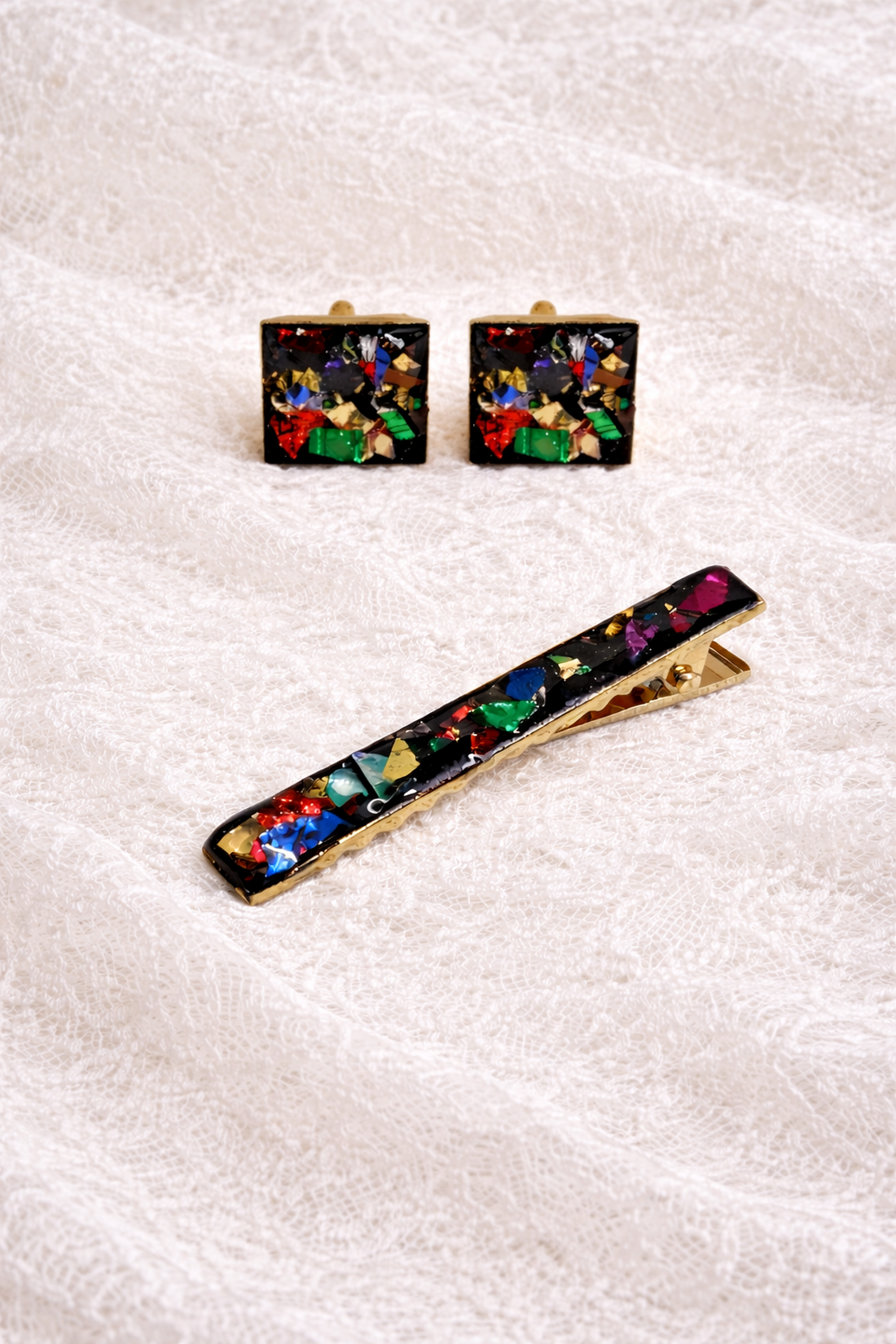  Butoni de cămașă si clemă cravată -Set cadou pentru bărbați 02007 - bijuterii - butoni de manșetă - Artynos.ro