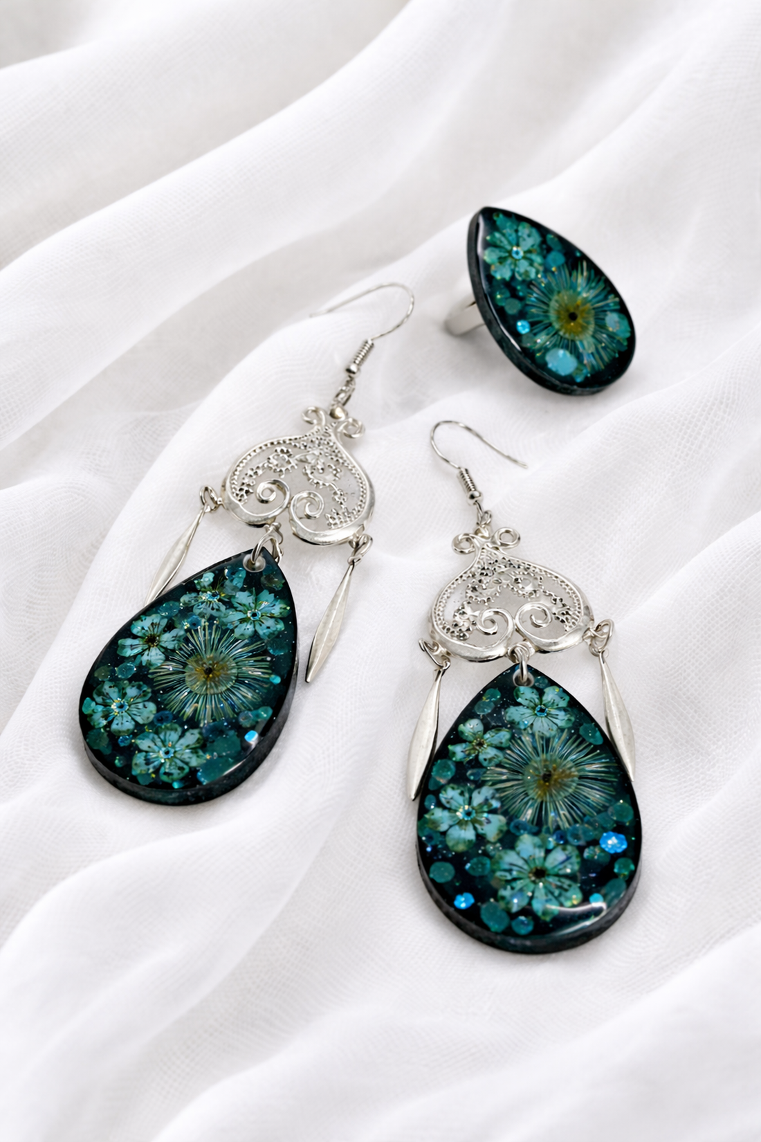 Set bijuterii cu flori de camp 02010 - bijuterii - seturi de bijuterii - Artynos.ro