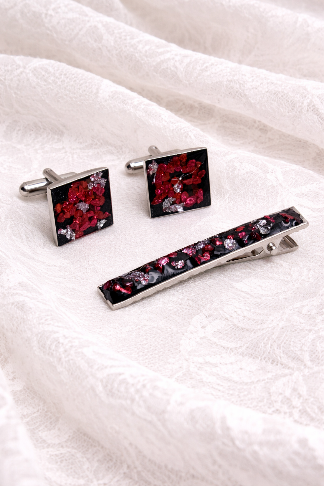 Butoni de cămașă si clemă cravată- cadou pentru bărbați 02019 - bijuterii - butoni de manșetă - Artynos.ro