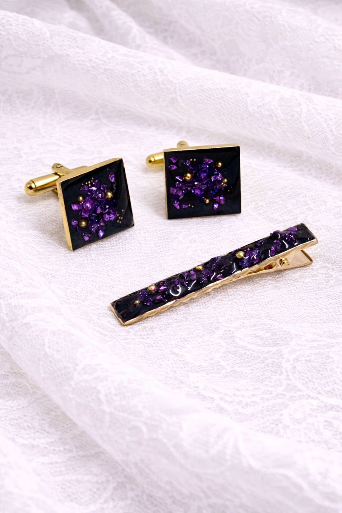 Butoni de cămașă si clemă cravată- cadou pentru bărbați 02022 - bijuterii - butoni de manșetă - Artynos.ro