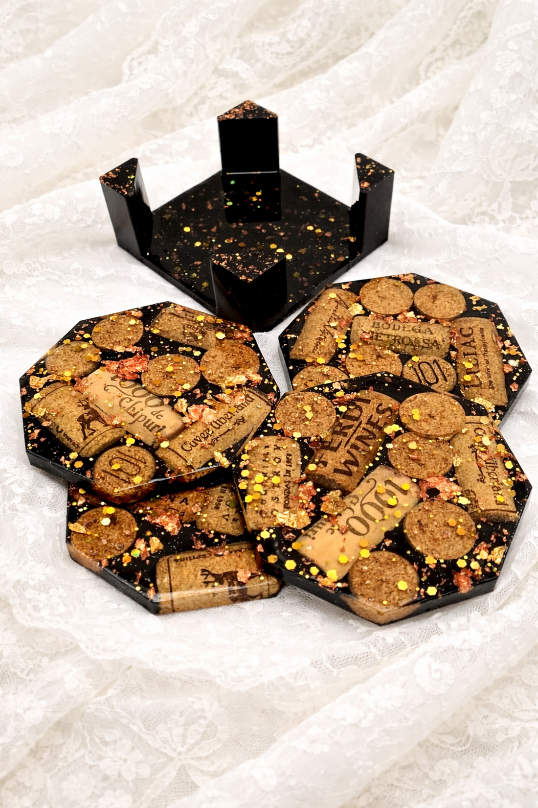 Set suport de pahare cu dopuri de vin 02026 - casă & stil de viață - echipamente de bucătărie - accesorii de servire - coastere - Artynos.ro