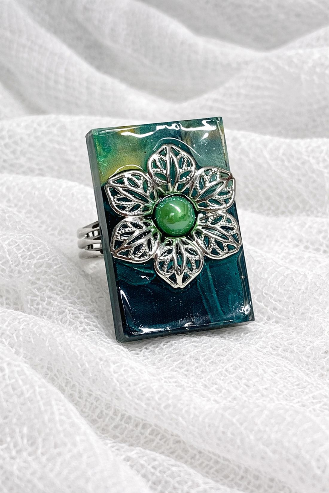 Inel unicat din rasina 02032 - bijuterii - inele - inele statement - Artynos.ro