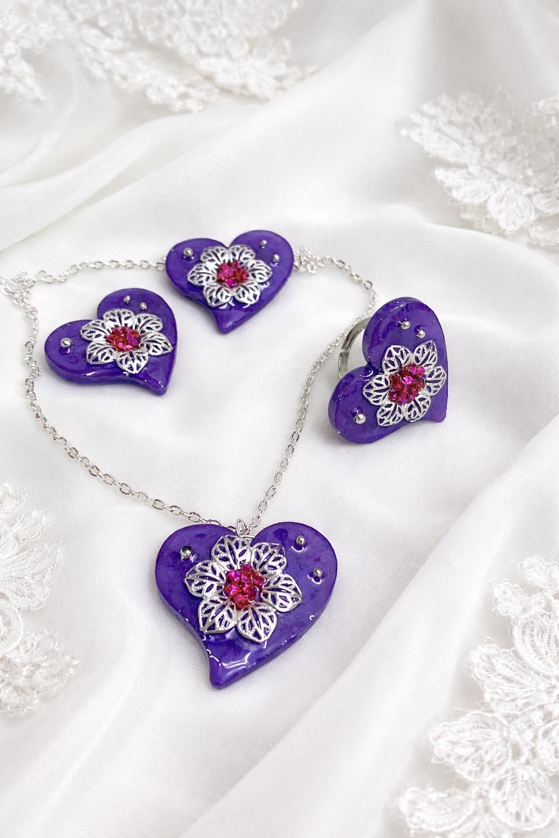 Set bijuterii handmade 02039 - bijuterii - seturi de bijuterii - Artynos.ro