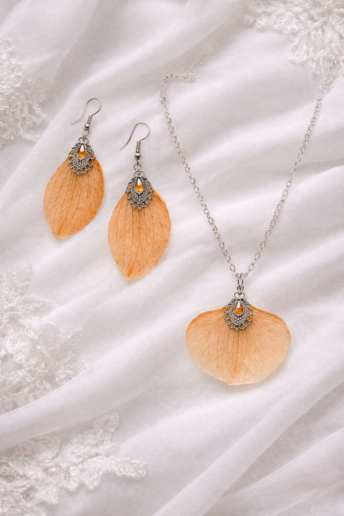 Set bijuterii cu orhidee 02045 - bijuterii - seturi de bijuterii - Artynos.ro