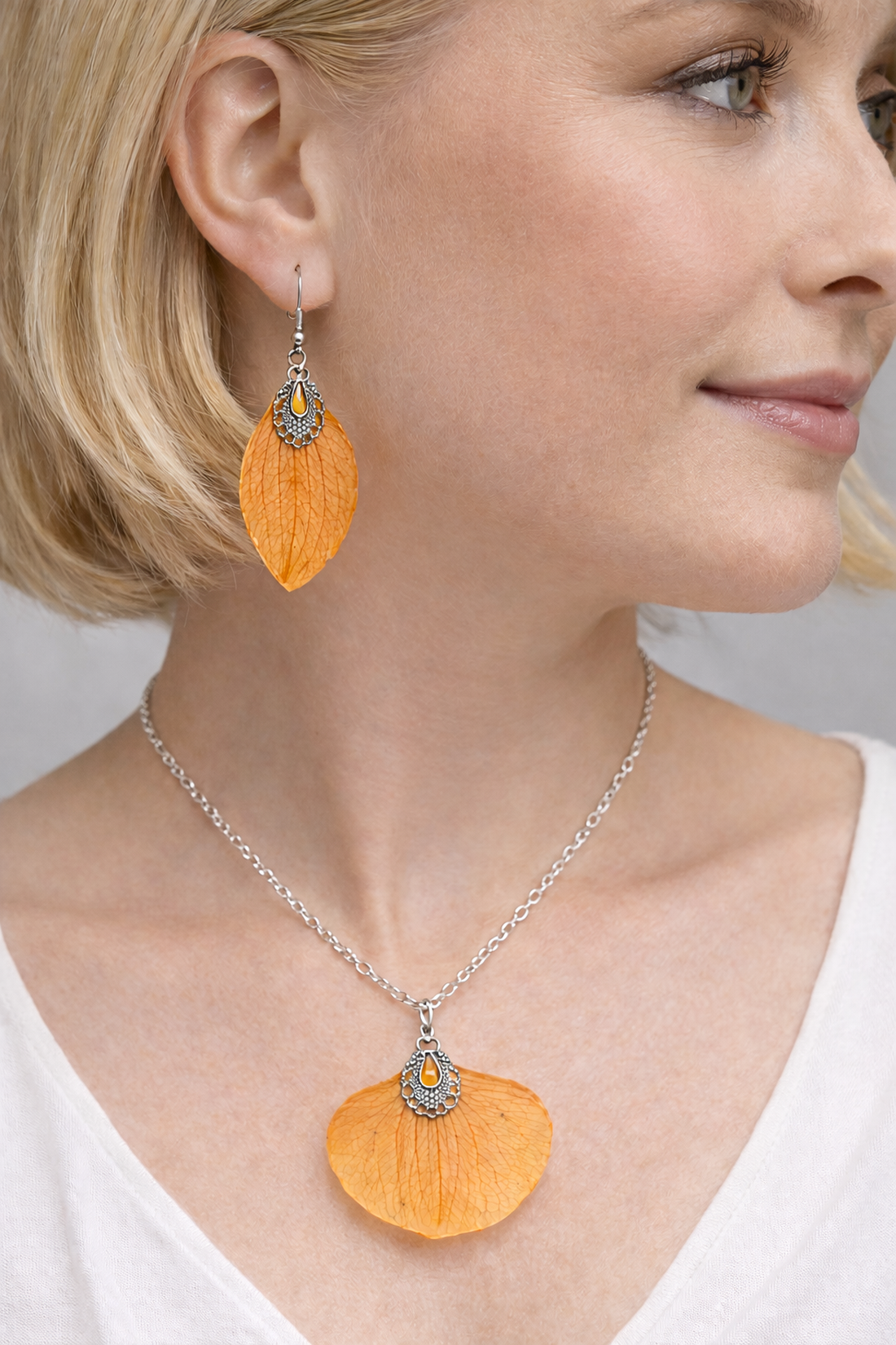 Set bijuterii cu orhidee 02045 - bijuterii - seturi de bijuterii - Artynos.ro