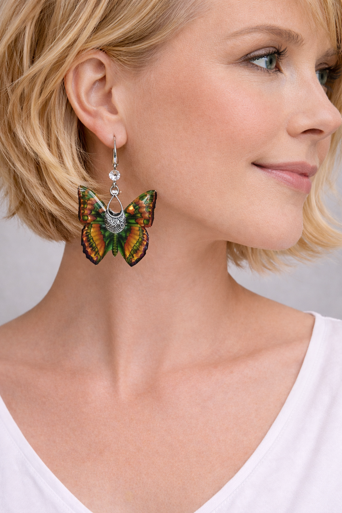 Cercei fluturi din rasina   - bijuterii - cercei - cercei din rășină - Artynos.ro