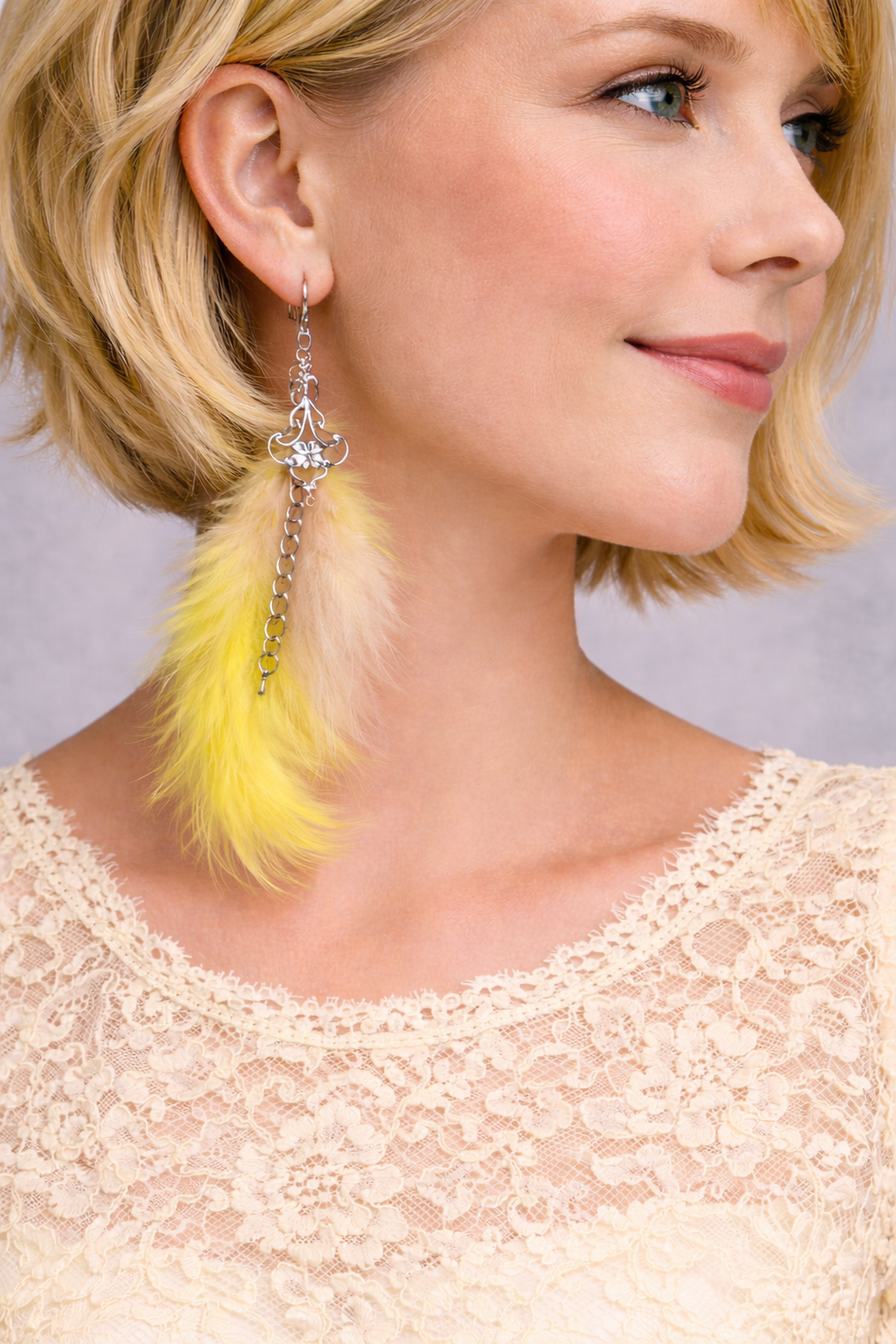 Cercei handmade din pene naturale 02047 - bijuterii - cercei - cercei lungi - Artynos.ro