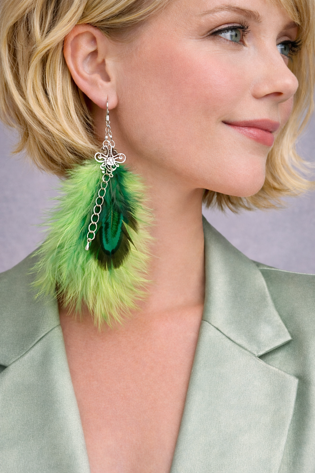 Cercei handmade din pene naturale   - bijuterii - cercei - cercei lungi - Artynos.ro