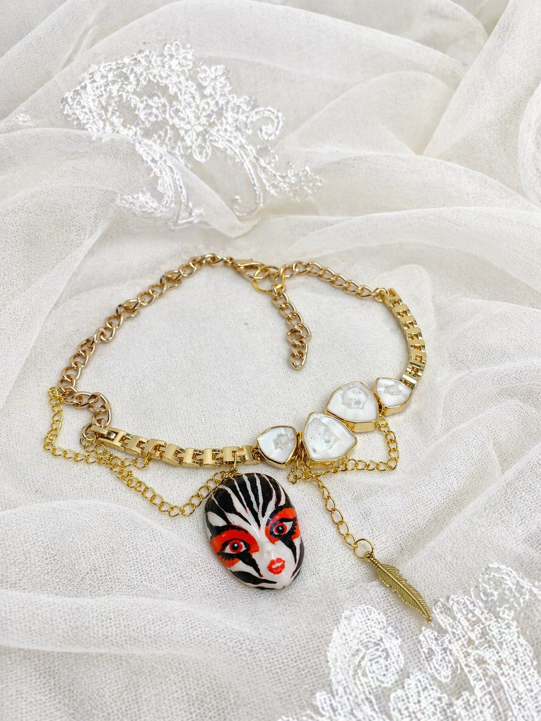 Colier unicat -Masca Sufletului 02053 - bijuterii - coliere - coliere cu pandative - Artynos.ro