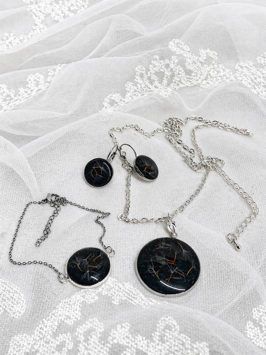 set bijuterii-accesorii pentru un cuplu 02054 - accesorii nuntă - bijuterii mireasă - cercei mireasă - Artynos.ro