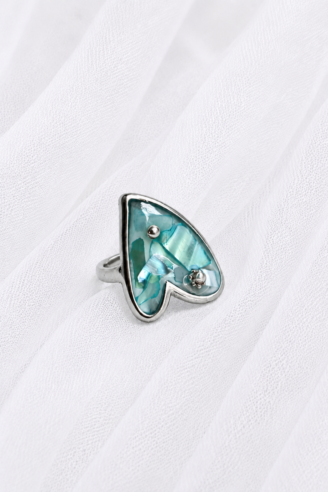 Inel cu scoici veritabile Abalone (Paua) 01167 - bijuterii - inele - inele cu figurine - Artynos.ro