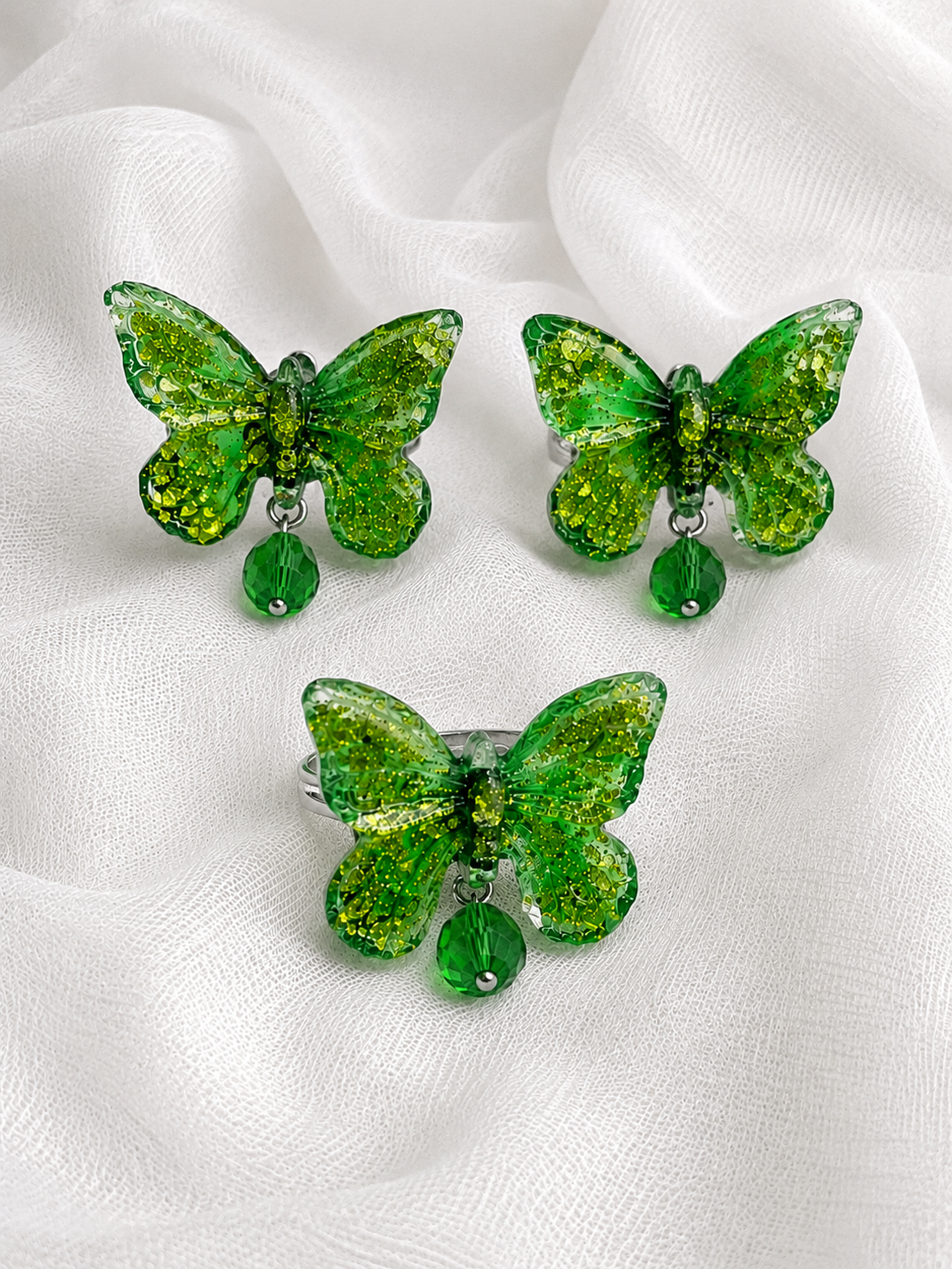 Set bijuterii fluturi 02073 - bijuterii - seturi de bijuterii - Artynos.ro