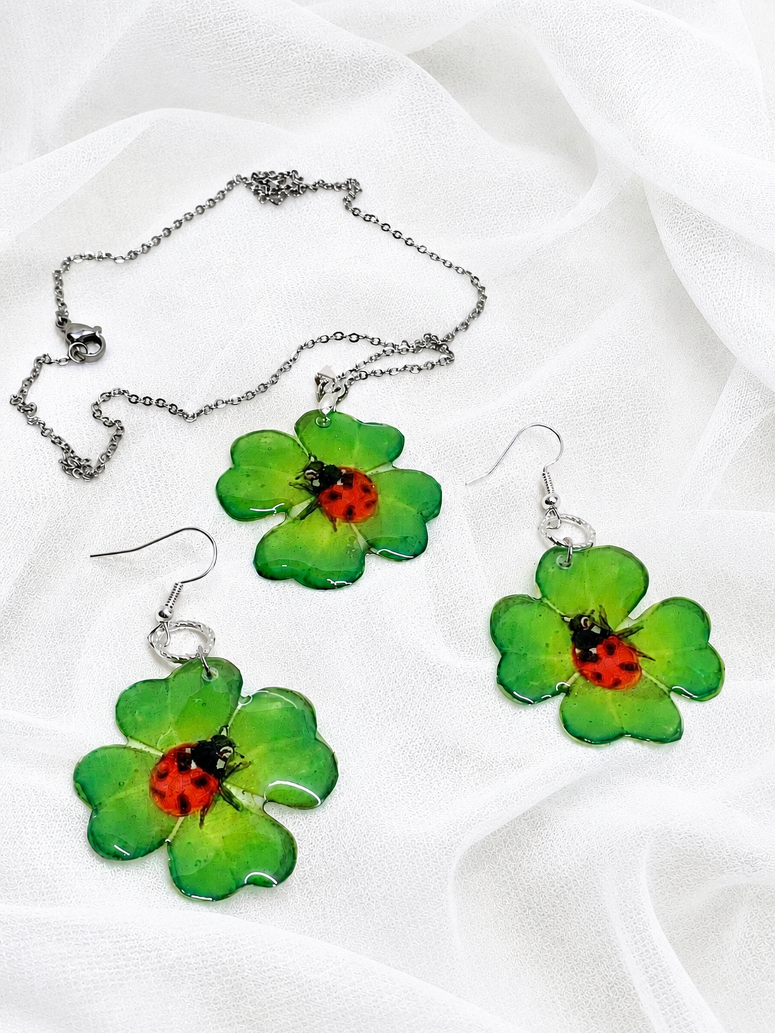 Set bijuterii Trifoi cu patru foi 02114 - bijuterii - seturi de bijuterii - Artynos.ro
