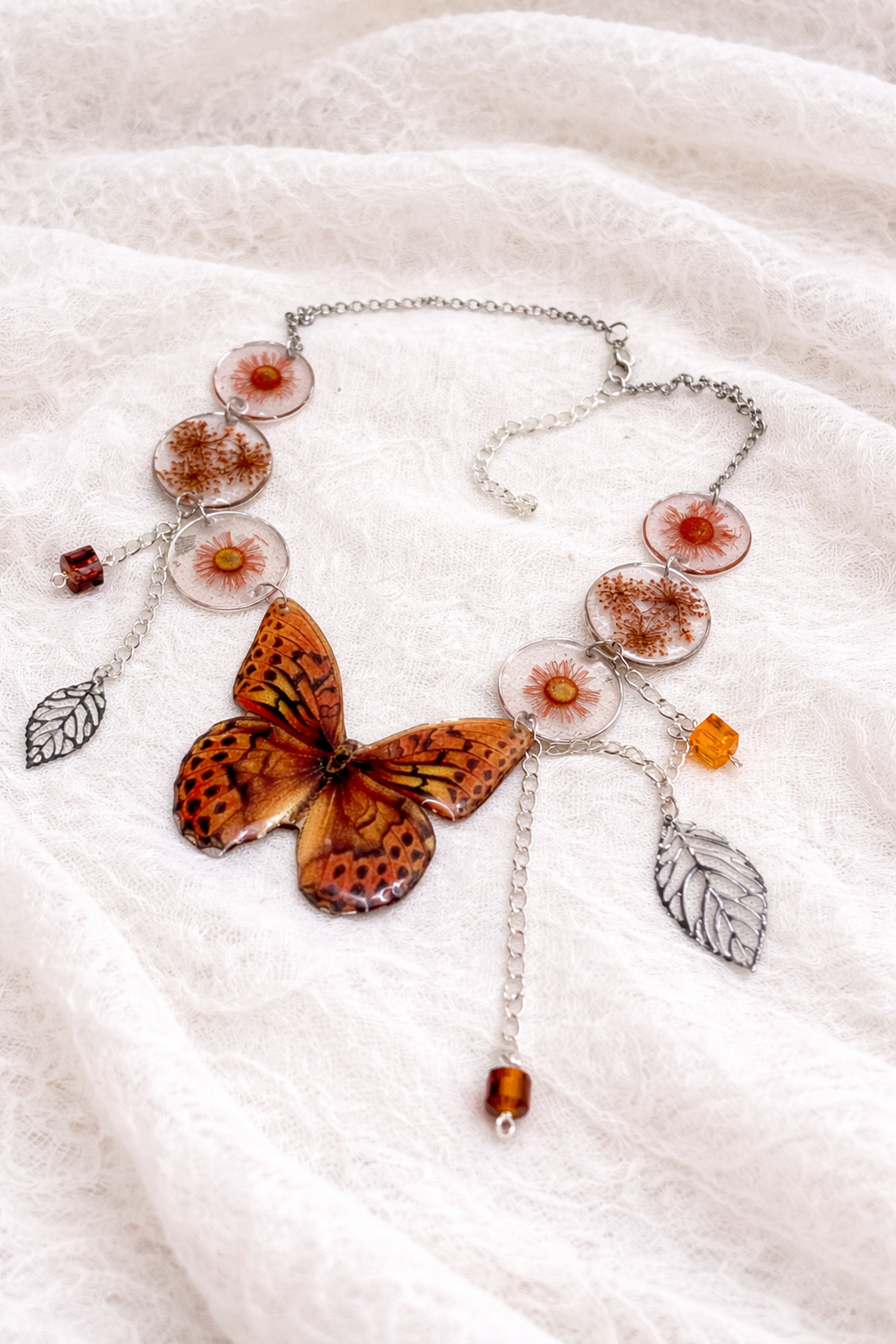Set bijuterii fluturi-flori 02160 - bijuterii - seturi de bijuterii - Artynos.ro