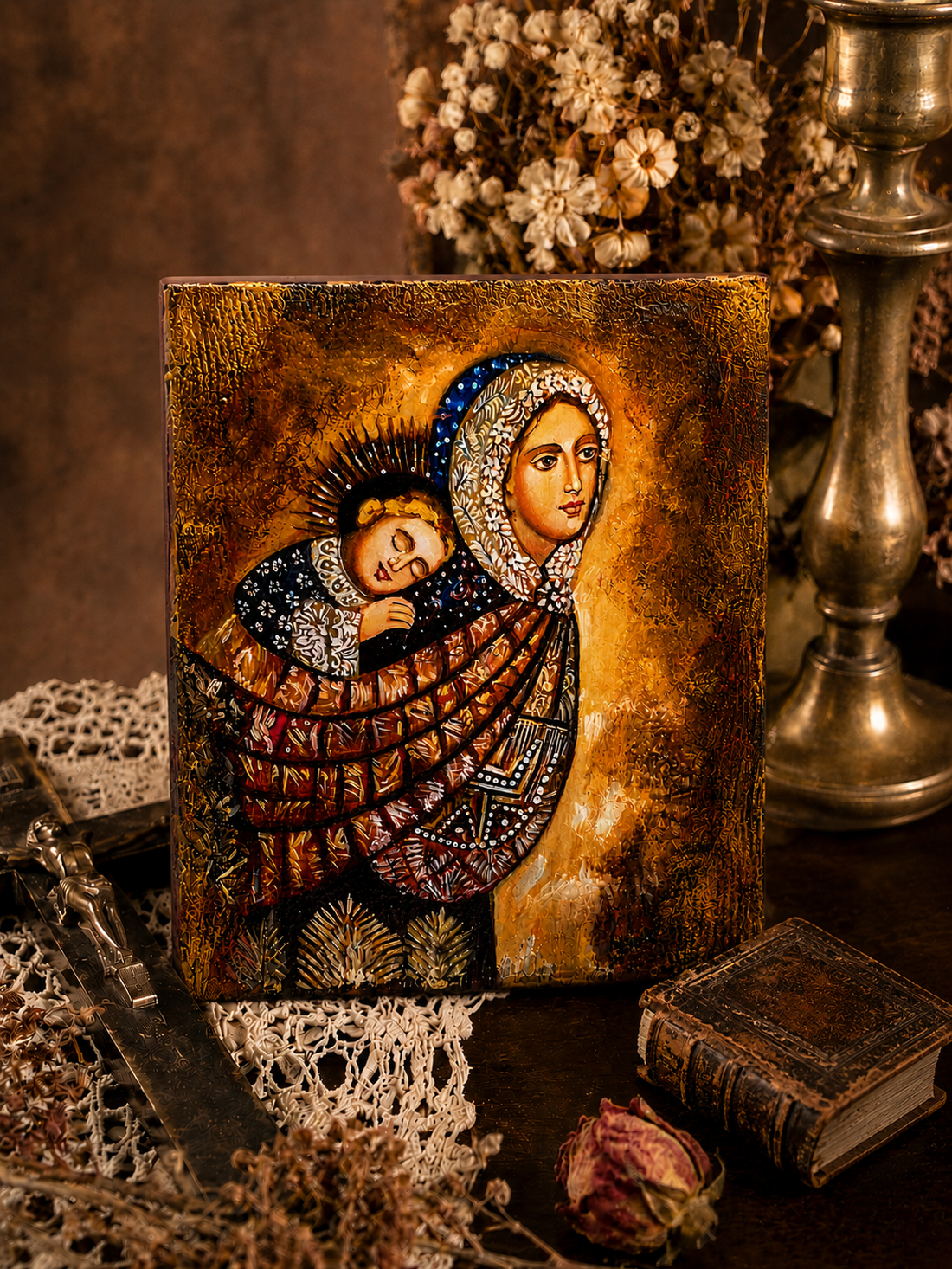 Icoana pe lemn ars 00163 - casă & stil de viață - accesorii religioase - binecuvântarea casei - Artynos.ro