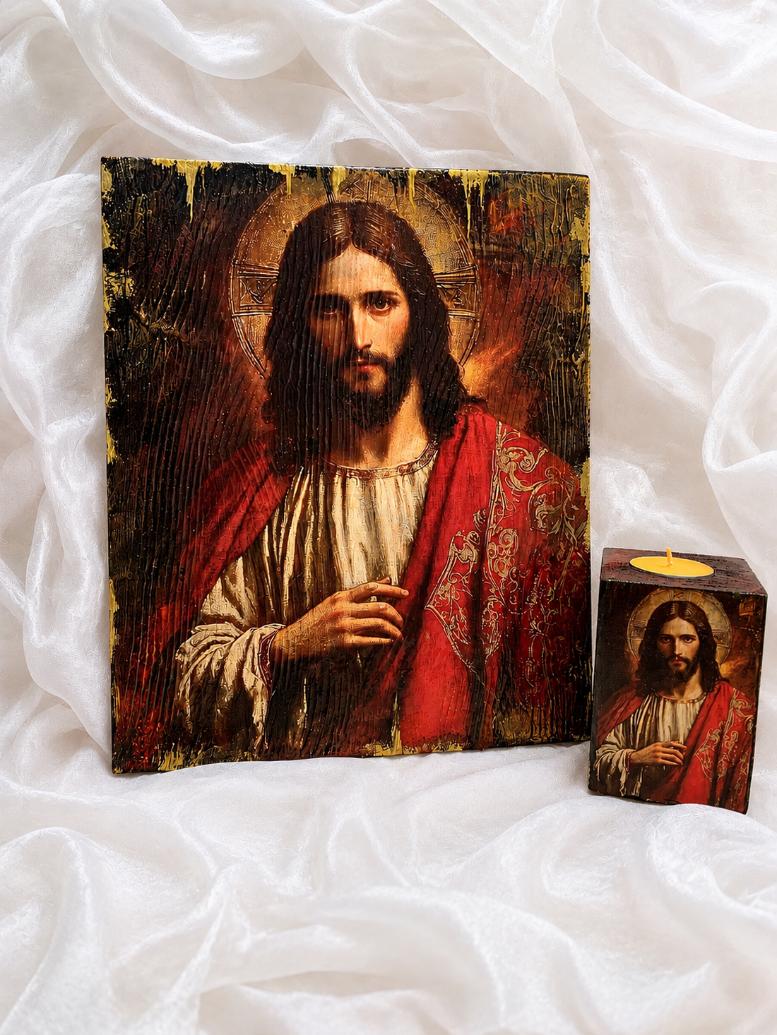  Icoana - suport lumanare 01995 - casă & stil de viață - accesorii religioase - icoane cu sfinți - Artynos.ro