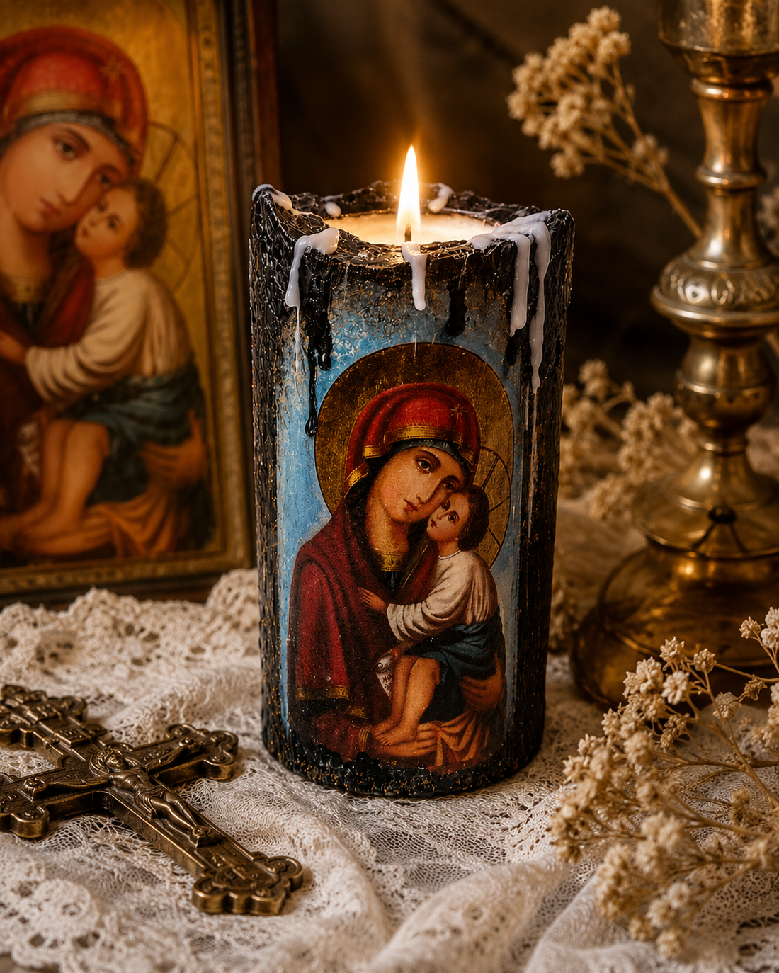 Suport lumanare-religios 02183 - casă & stil de viață - accesorii religioase - binecuvântarea casei - Artynos.ro