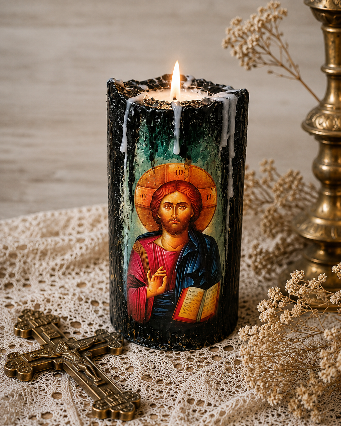 Suport lumanare-religios 02186 - casă & stil de viață - accesorii religioase - binecuvântarea casei - Artynos.ro