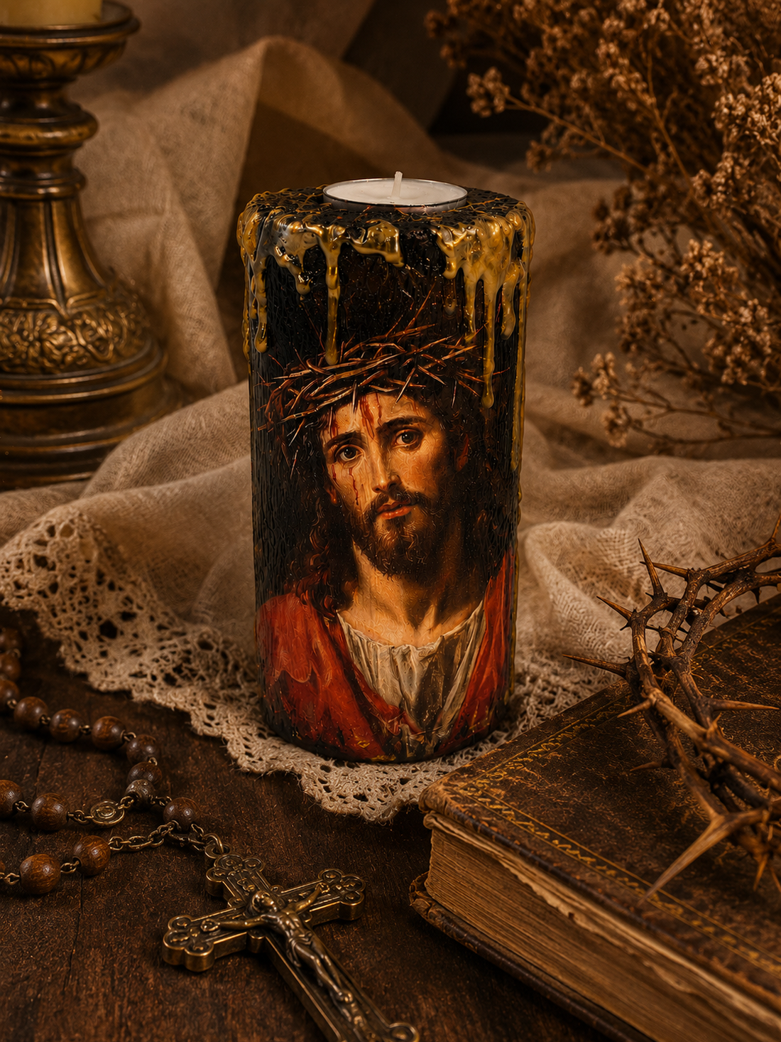 Suport lumanare-religios 02195 - casă & stil de viață - accesorii religioase - binecuvântarea casei - Artynos.ro