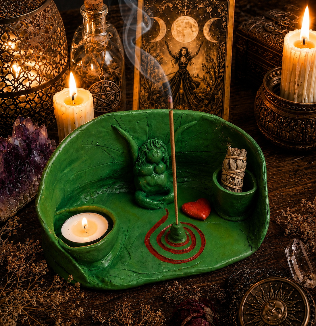 Suport purificare energii 02199 - casă & stil de viață - decorațiuni de casă - decor spiritual - tămâie și suport tămâie - Artynos.ro