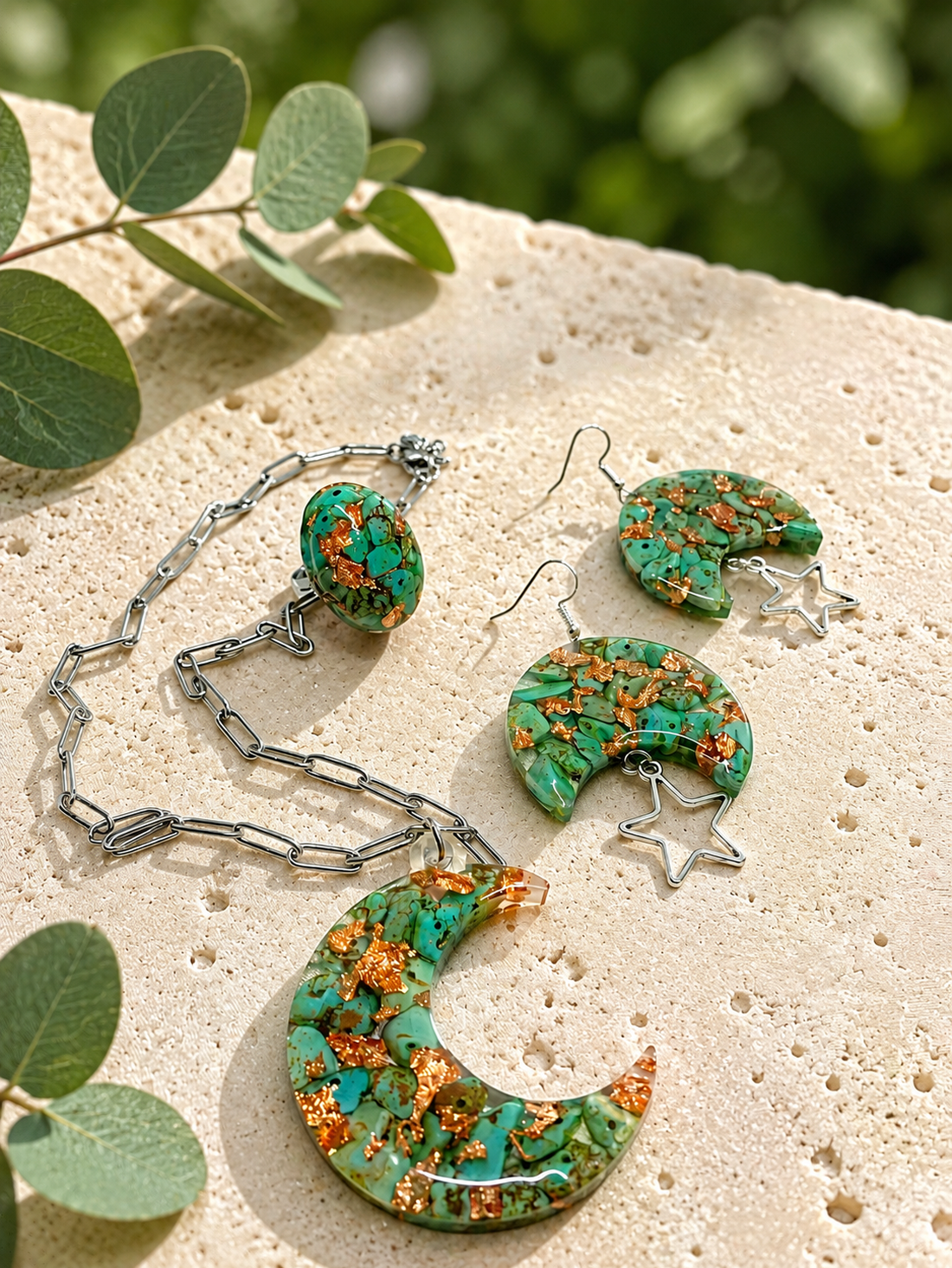 Set bijuterii Crisocolla 02224 - bijuterii - seturi de bijuterii - Artynos.ro