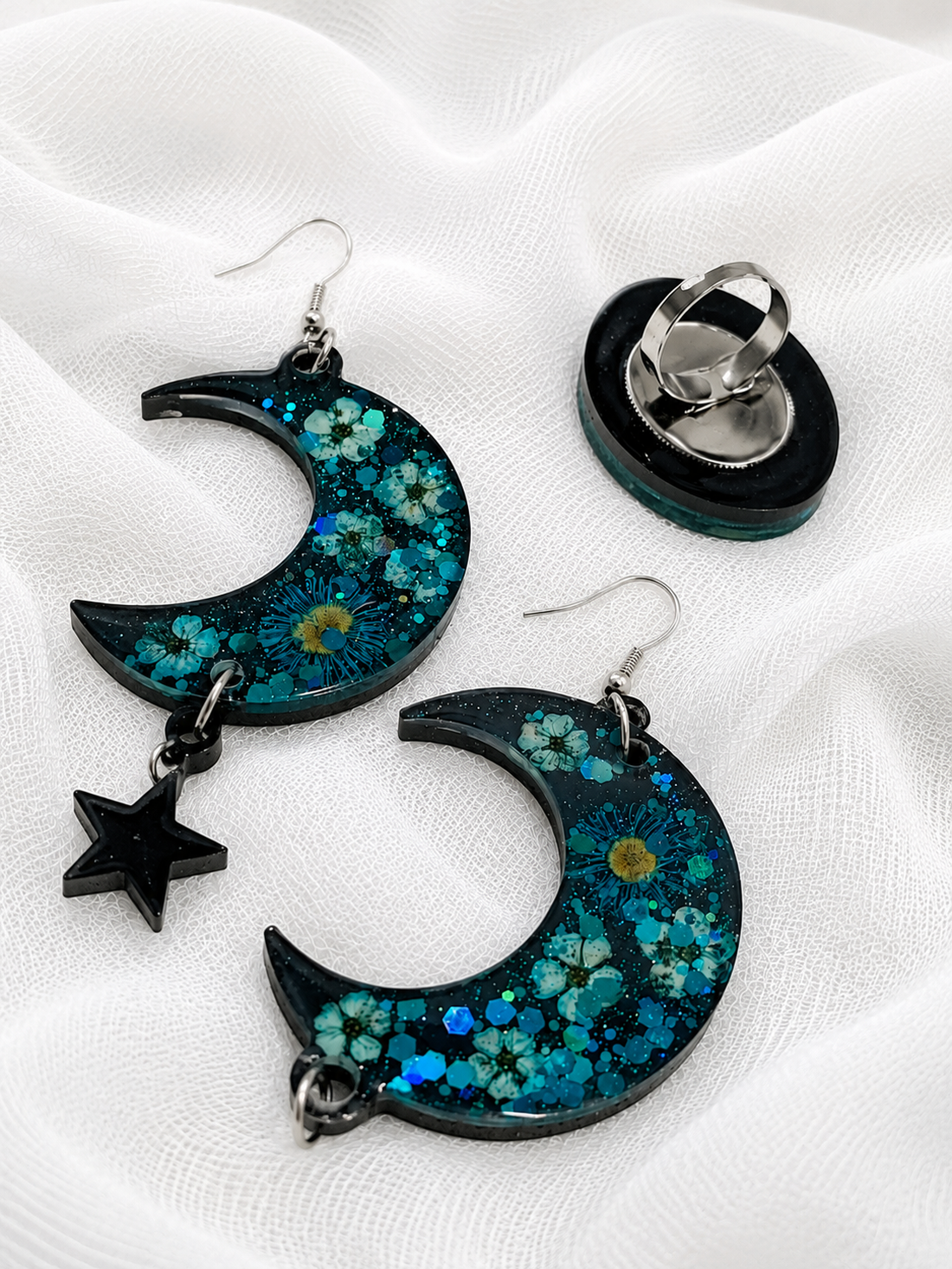 Set bijuterii cu flori 02259 - bijuterii - seturi de bijuterii - Artynos.ro