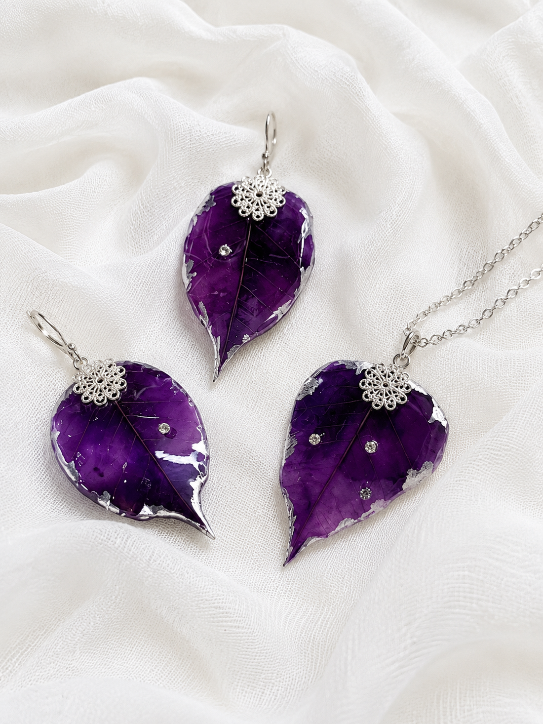 Set bijuterii frunze 02262 - bijuterii - seturi de bijuterii - Artynos.ro