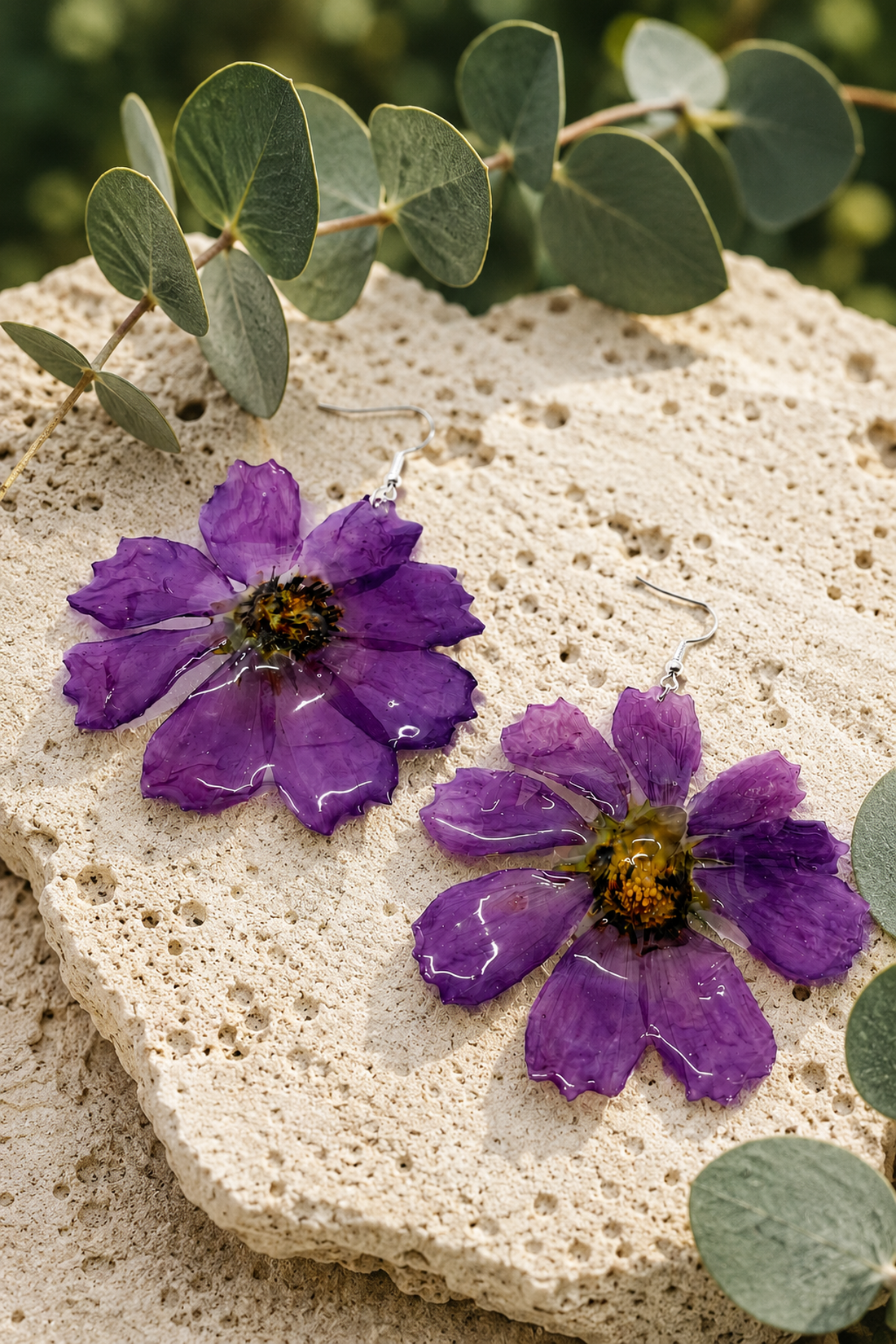 Cercei Anemone 02289 - bijuterii - cercei - cercei din rășină - Artynos.ro