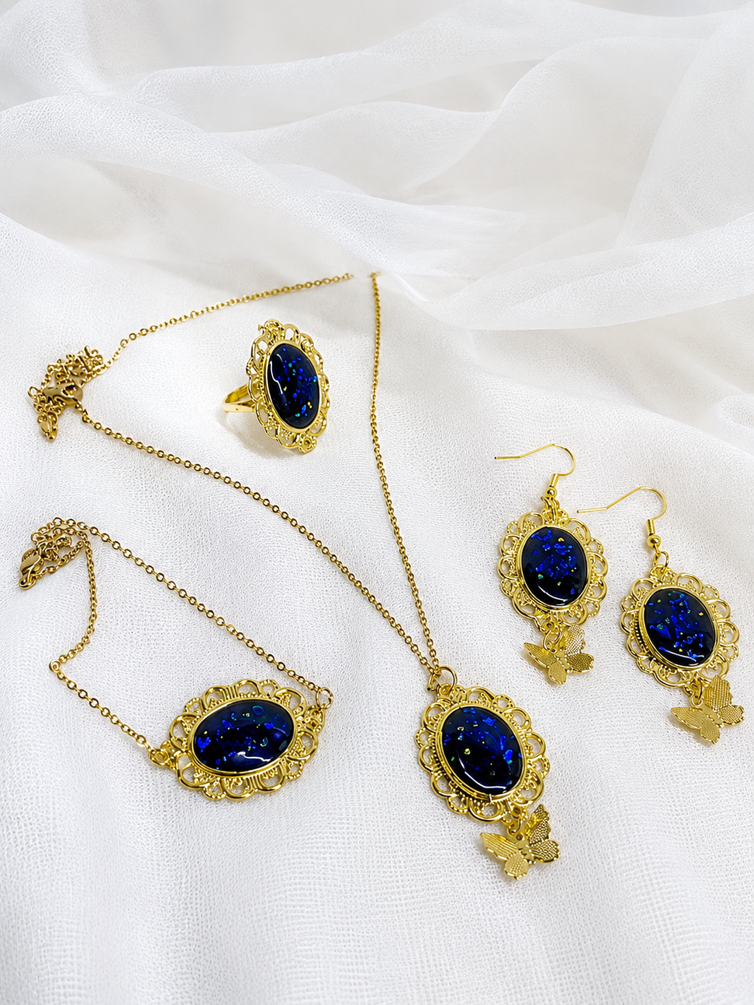 Set bijuterii cu piatra decorativa 02308 - bijuterii - seturi de bijuterii - Artynos.ro