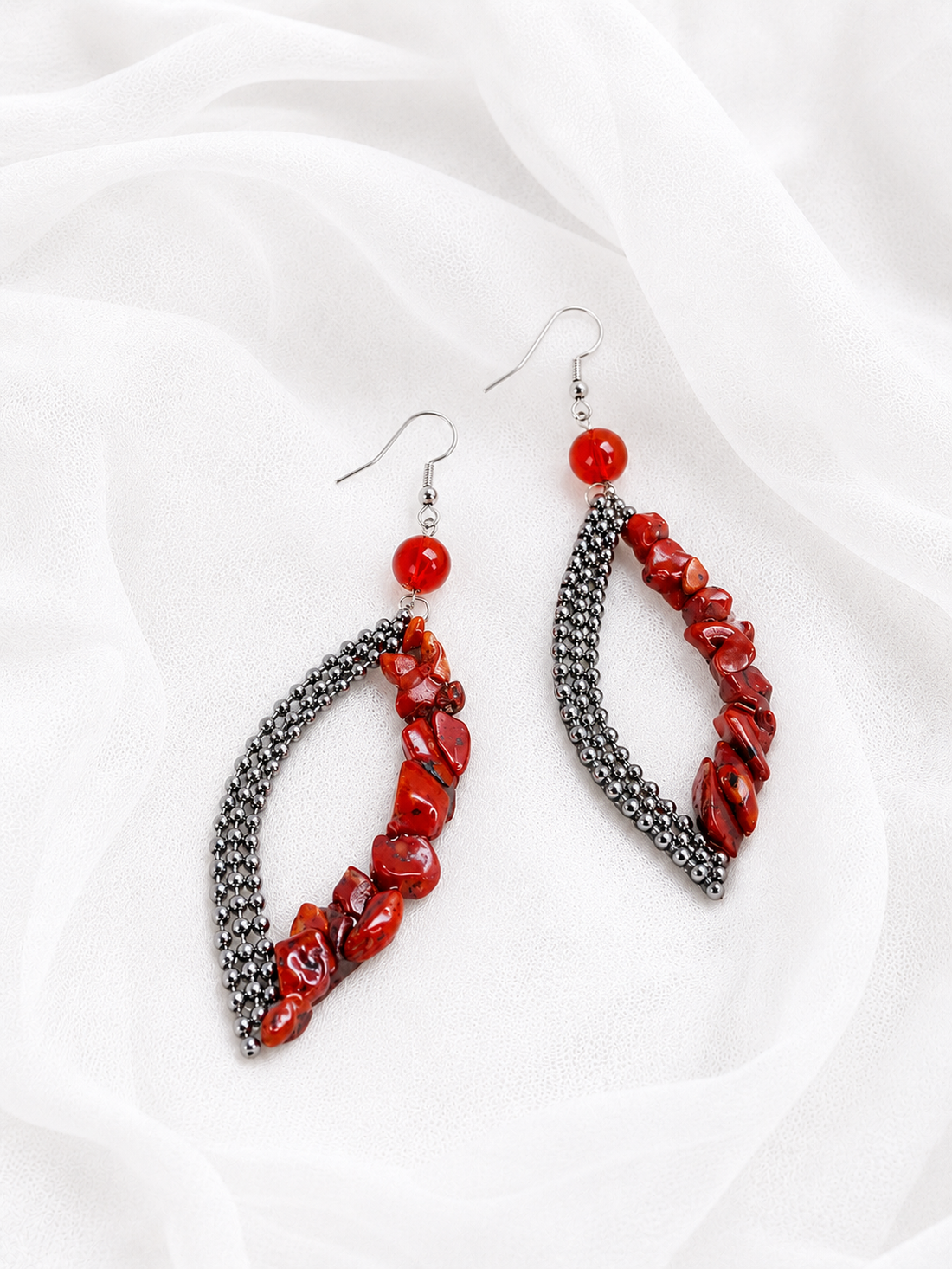 Set bijuterii- Coral rosu 02327 - bijuterii - seturi de bijuterii - Artynos.ro