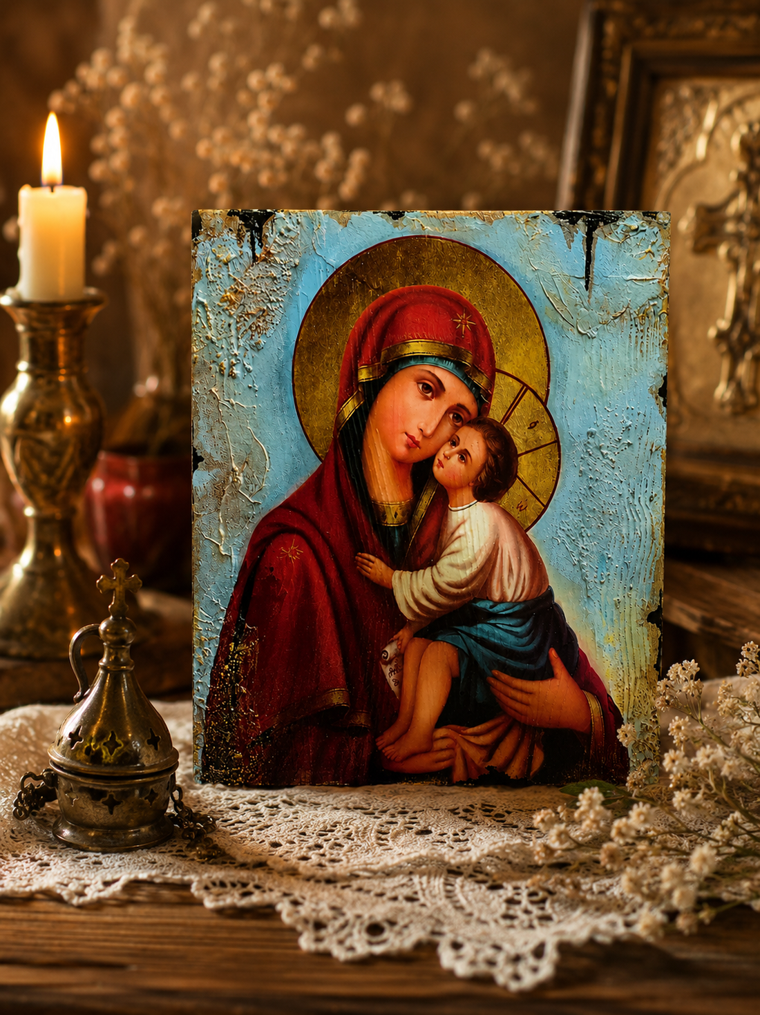 Icoana pe lemn ars 02342 - casă & stil de viață - accesorii religioase - icoane cu sfinți - Artynos.ro