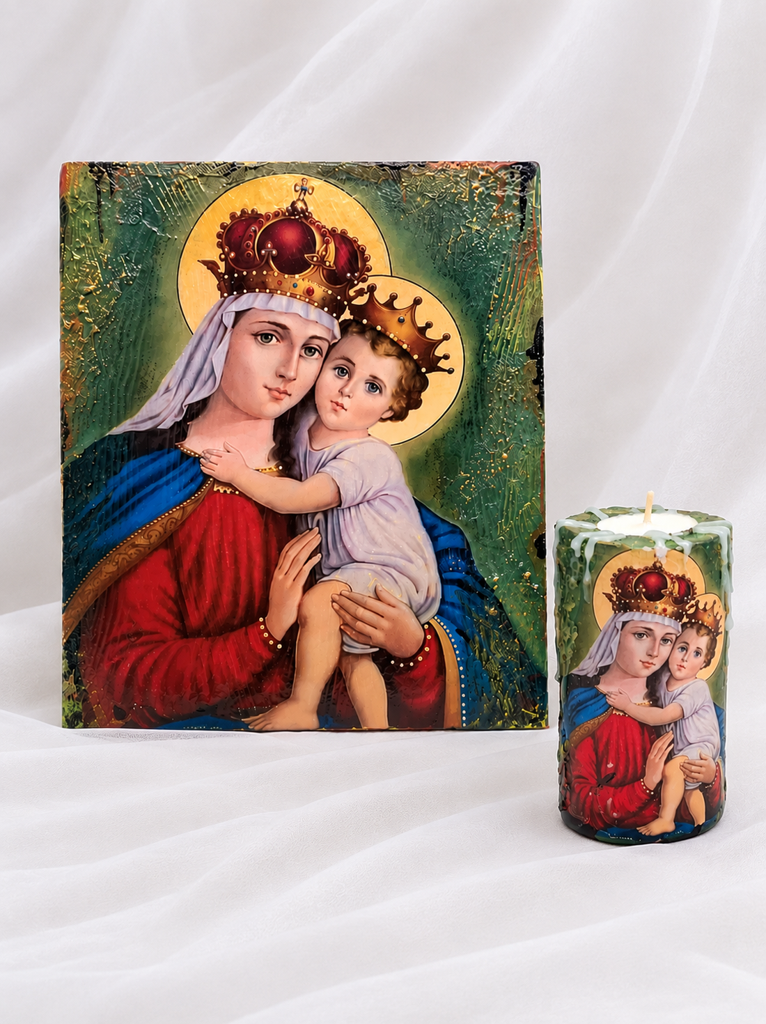 Set icoana-suport lumanare 02366 - casă & stil de viață - accesorii religioase - binecuvântarea casei - Artynos.ro