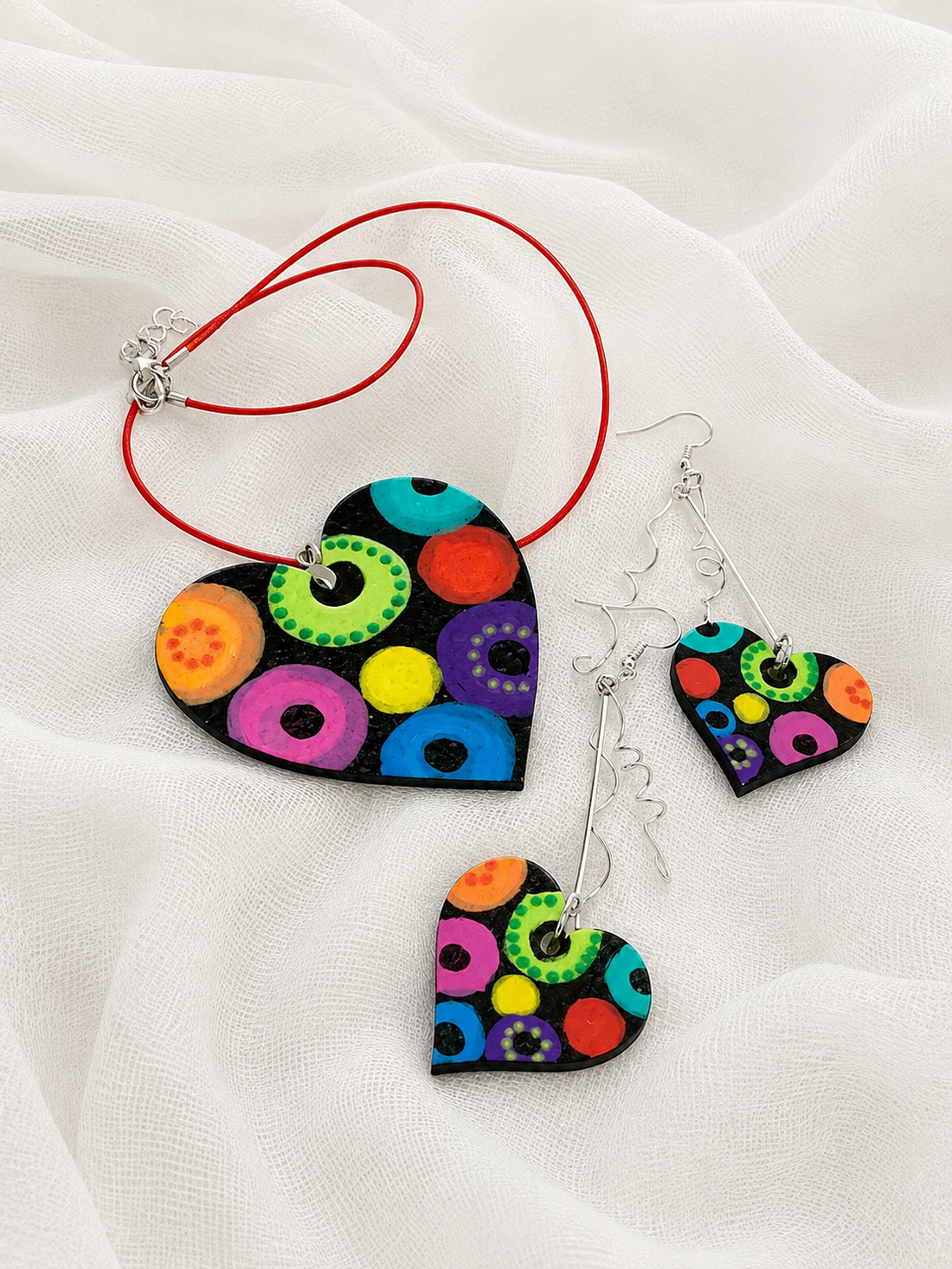 Set bijuterii pictat 02407 - bijuterii - seturi de bijuterii - Artynos.ro