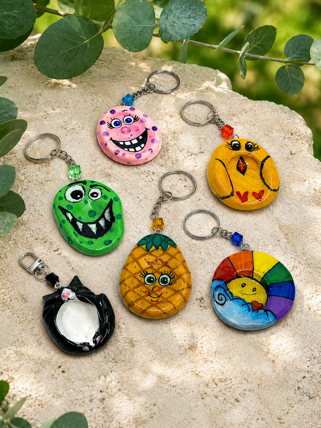 Worry Stones-colectie brelocuri antistres 02415 - genți și portofele - accesorii genți - breloc - Artynos.ro