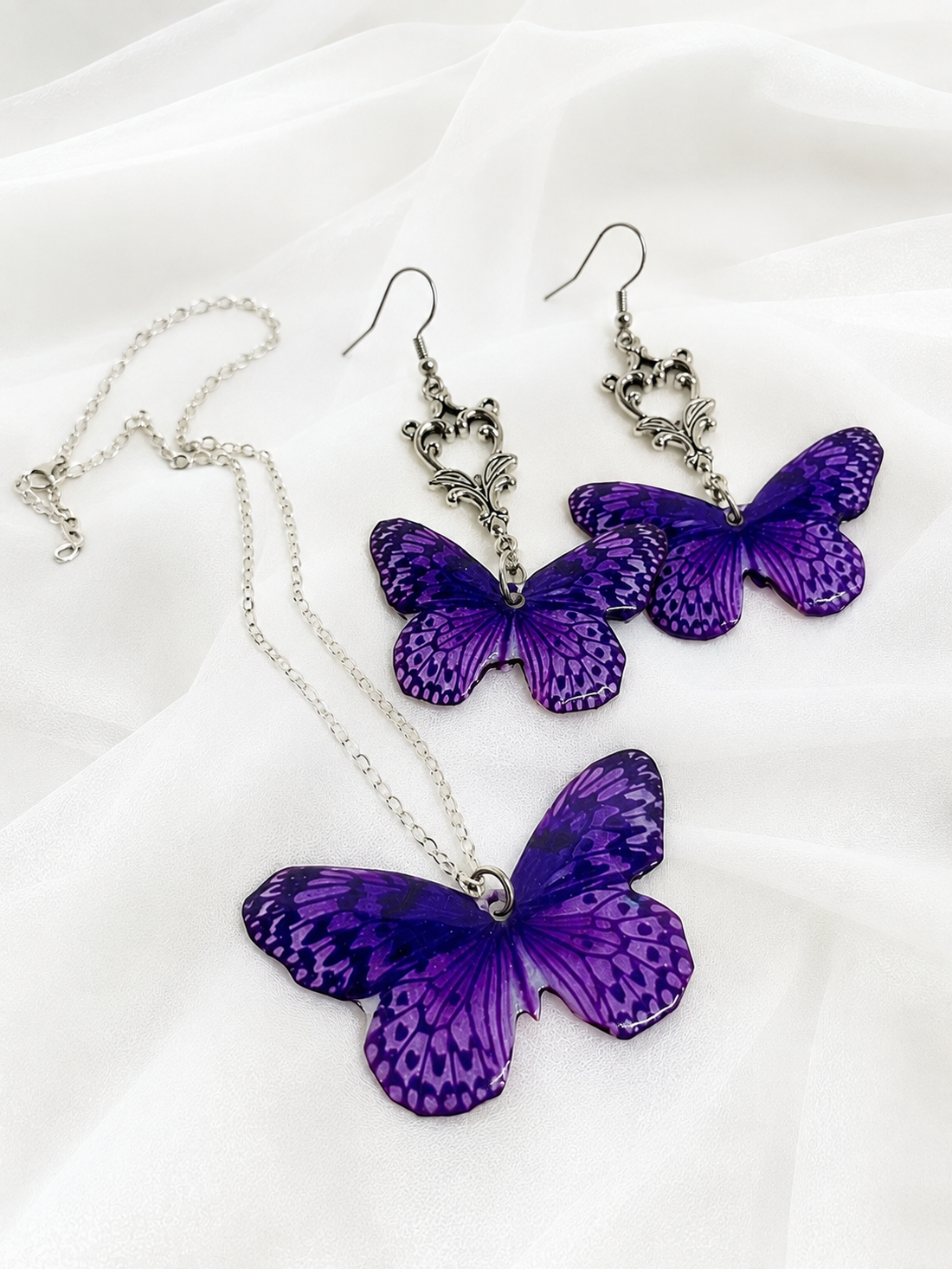 Set bijuterii Fluturi 02455 - bijuterii - seturi de bijuterii - Artynos.ro