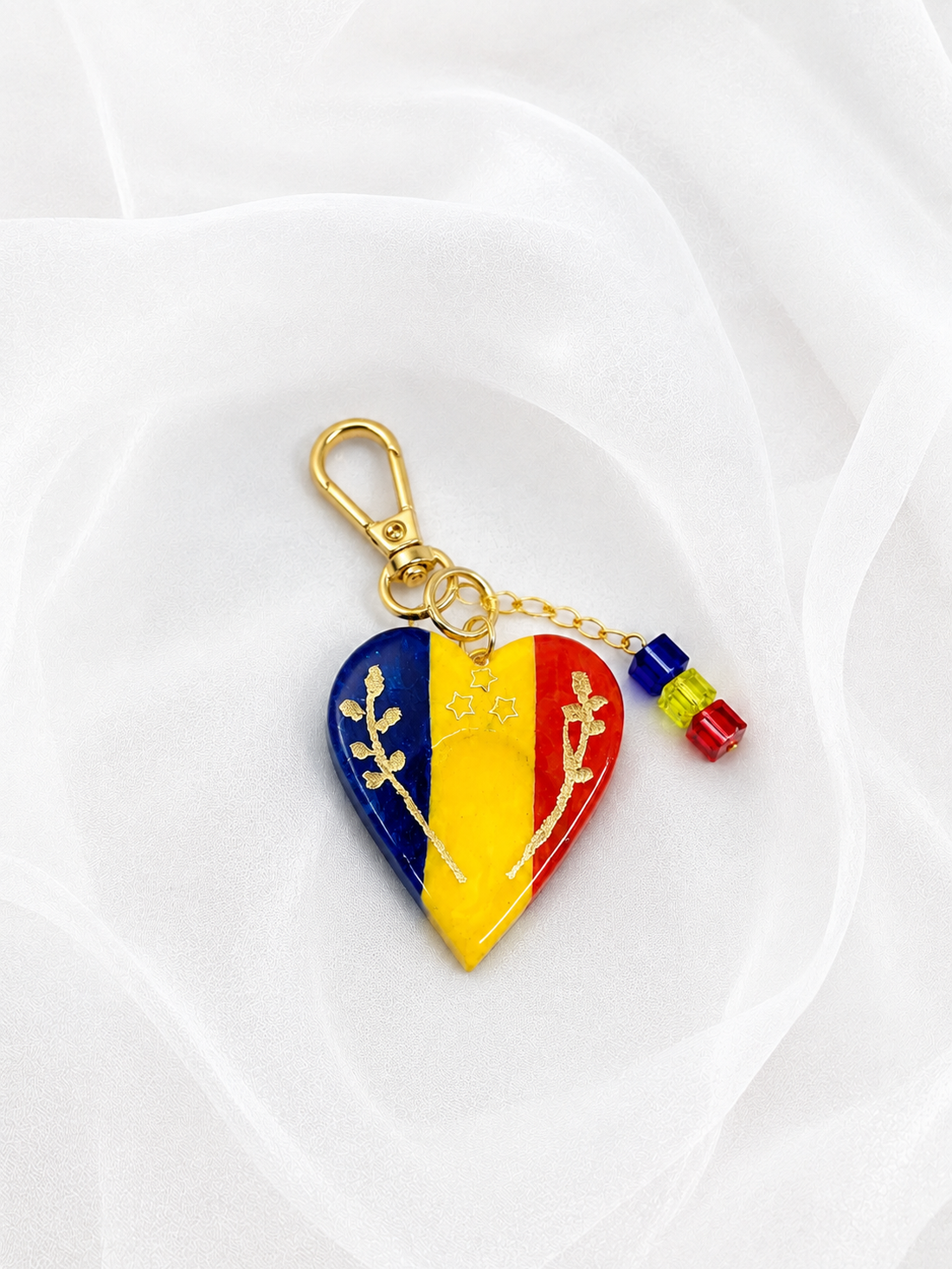 Worry Stones- Breloc Tricolor Românesc 02456 - genți și portofele - accesorii genți - breloc - Artynos.ro