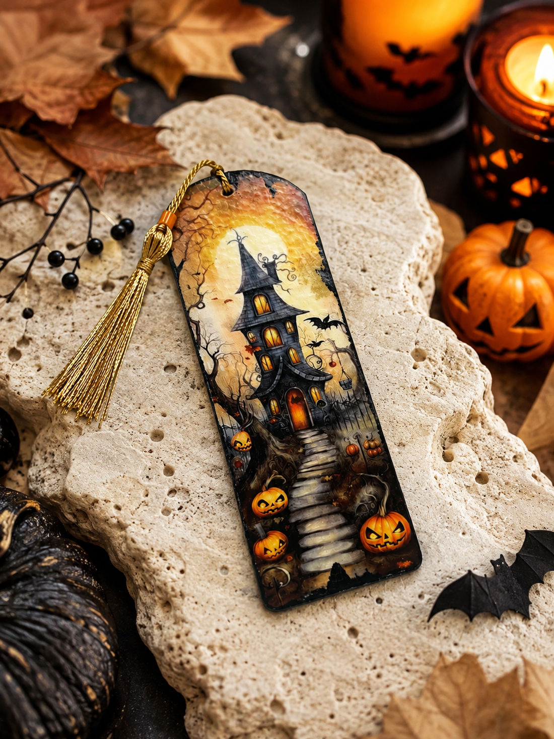 Semn carte Hallowenn 02463 - cărți și creații cu tematică muzicală, cadouri - semn de carte - Artynos.ro