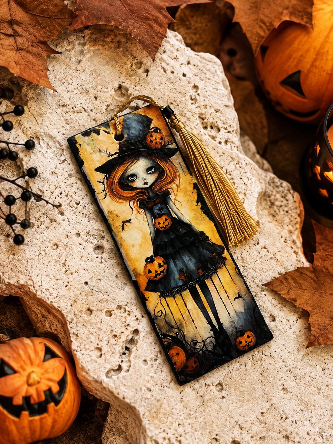 Semn carte Hallowenn 02464 - cărți și creații cu tematică muzicală, cadouri - semn de carte - Artynos.ro