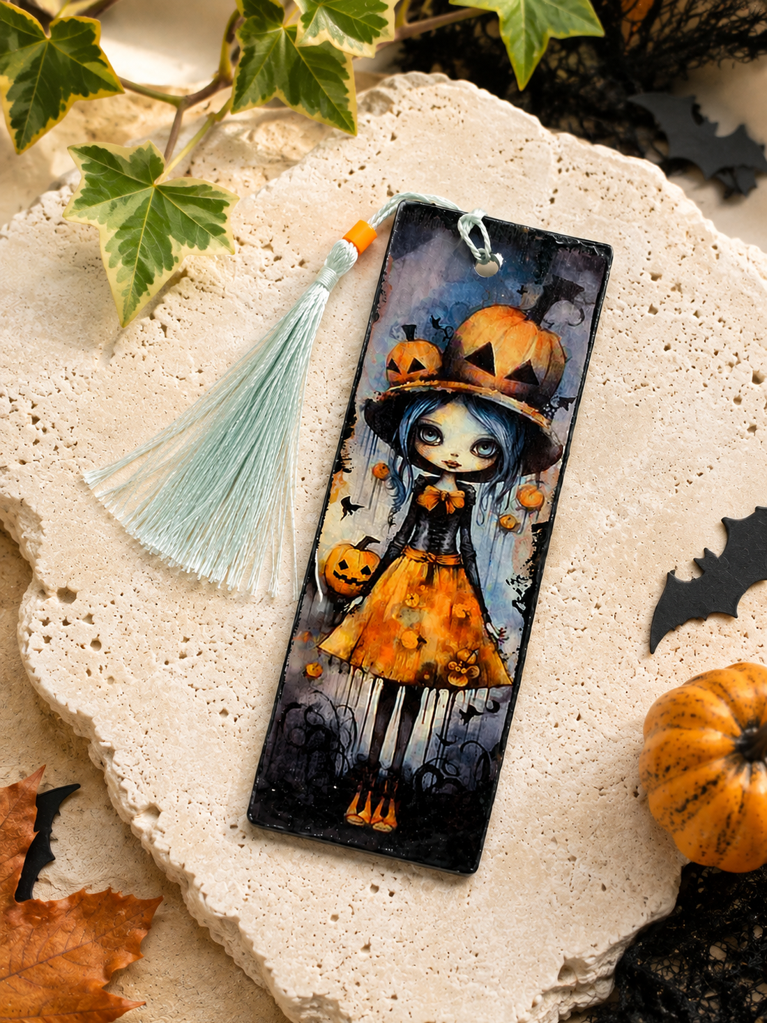 Semn carte Hallowenn 02469 - cărți și creații cu tematică muzicală, cadouri - semn de carte - Artynos.ro