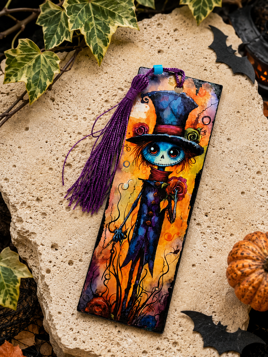 Semn carte Hallowenn 02470 - cărți și creații cu tematică muzicală, cadouri - semn de carte - Artynos.ro