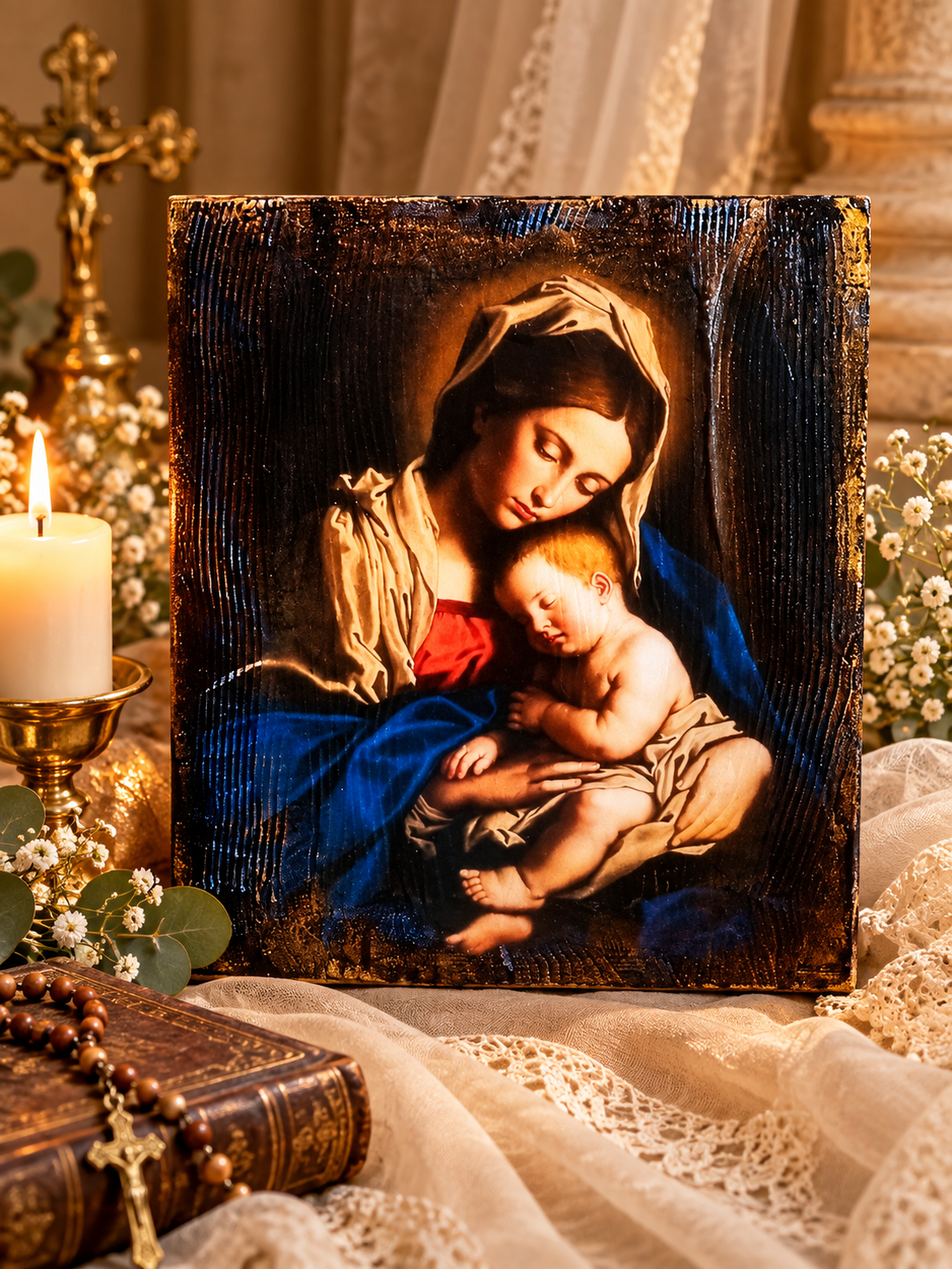 Icoana pe lemn ars 02554 - casă & stil de viață - accesorii religioase - binecuvântarea casei - Artynos.ro
