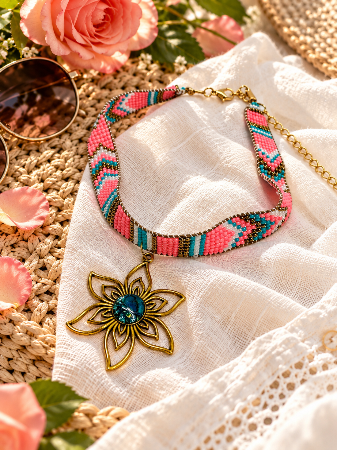 Colier boho-chic 02558 - bijuterii - coliere - coliere cu pandative - Artynos.ro