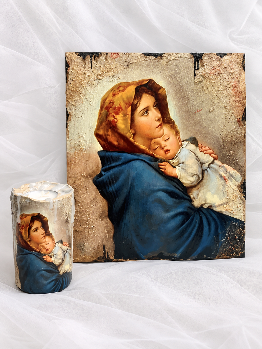 Set icoana-suport lumanare 02563 - casă & stil de viață - accesorii religioase - binecuvântarea casei - Artynos.ro