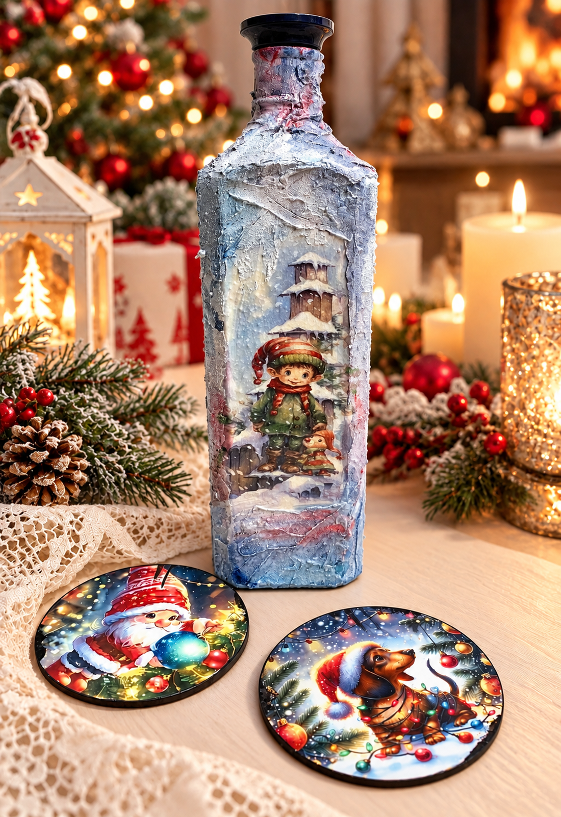Set cadou de Crăciun 02581 - crăciun - decorațiuni de advent - decor pentru masa de advent - Artynos.ro
