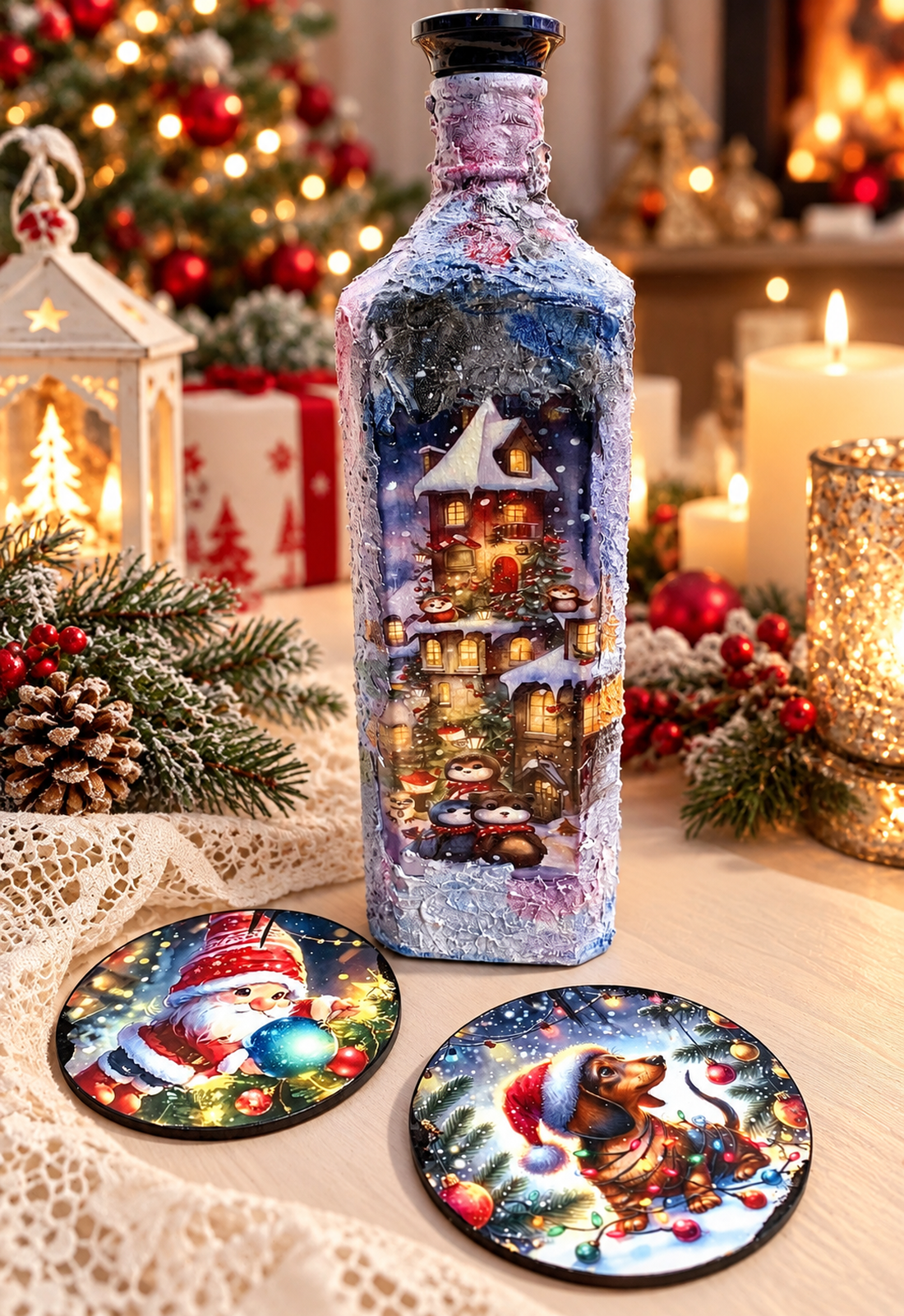 Set cadou de Crăciun 02581 - crăciun - decorațiuni de advent - decor pentru masa de advent - Artynos.ro