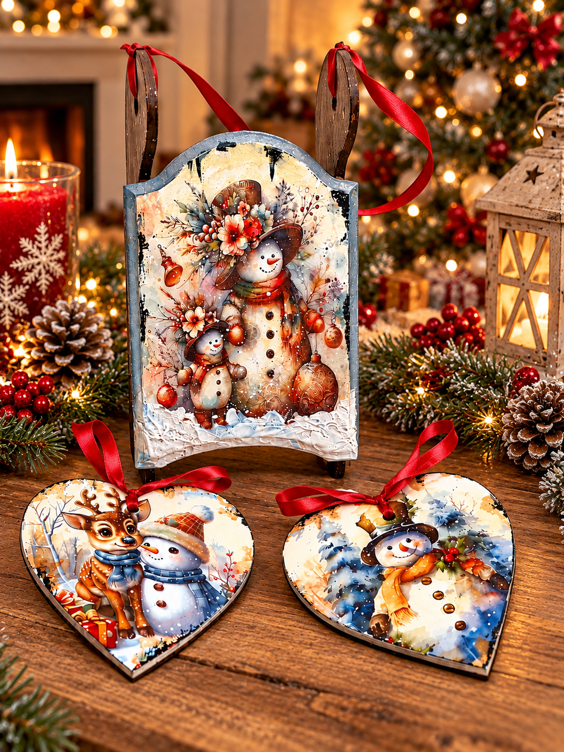 Set cadou de Crăciun 02586 - crăciun - decorațiuni de crăciun de casă - figurine pentru pomul de crăciun - Artynos.ro