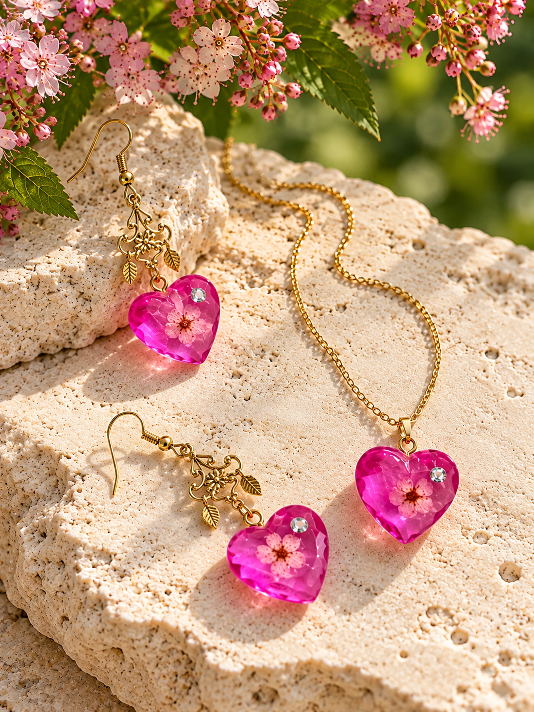 Set bijuterii inimioare  02597 - bijuterii - seturi de bijuterii - Artynos.ro